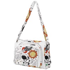 Astronaut Drawing Planet Front Pocket Crossbody Bag