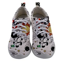 Astronaut Drawing Planet Women Athletic Shoes