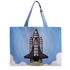 Rocket Shuttle Spaceship Science Zipper Mini Tote Bag by Wegoenart