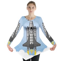 Rocket Shuttle Spaceship Science Long Sleeve Tunic 