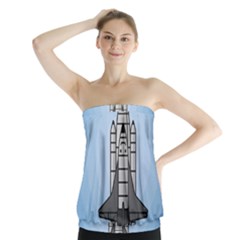 Rocket Shuttle Spaceship Science Strapless Top