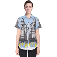 Rocket Shuttle Spaceship Science Women s Short Sleeve Shirt