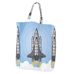 Rocket Shuttle Spaceship Science Giant Grocery Tote by Wegoenart