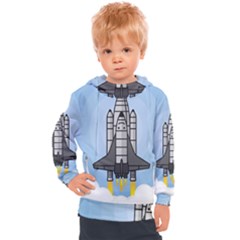 Rocket Shuttle Spaceship Science Kids  Hooded Pullover by Wegoenart