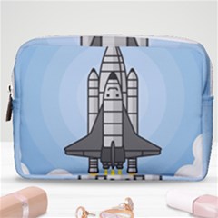 Rocket Shuttle Spaceship Science Make Up Pouch (medium) by Wegoenart