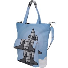 Rocket Shuttle Spaceship Science Shoulder Tote Bag by Wegoenart