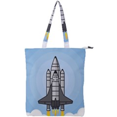 Rocket Shuttle Spaceship Science Double Zip Up Tote Bag by Wegoenart