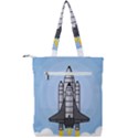 Rocket Shuttle Spaceship Science Double Zip Up Tote Bag View2