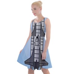 Rocket Shuttle Spaceship Science Knee Length Skater Dress