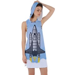 Rocket Shuttle Spaceship Science Racer Back Hoodie Dress