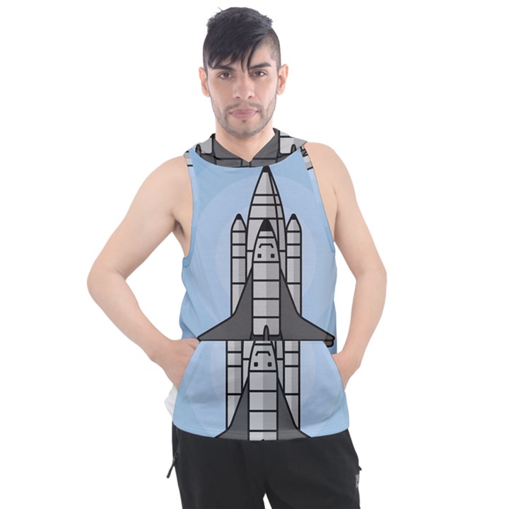 Rocket Shuttle Spaceship Science Men s Sleeveless Hoodie