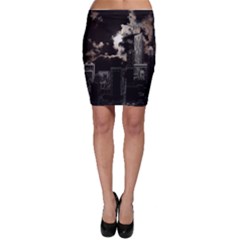 City Night Moon Skyline Skyscraper Bodycon Skirt