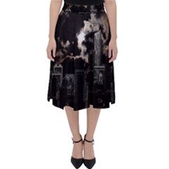 City Night Moon Skyline Skyscraper Classic Midi Skirt