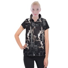 City Night Moon Skyline Skyscraper Women s Button Up Vest