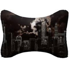 City Night Moon Skyline Skyscraper Seat Head Rest Cushion