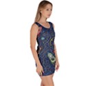 Cat Cosmos Cosmonaut Rocket Bodycon Dress View3