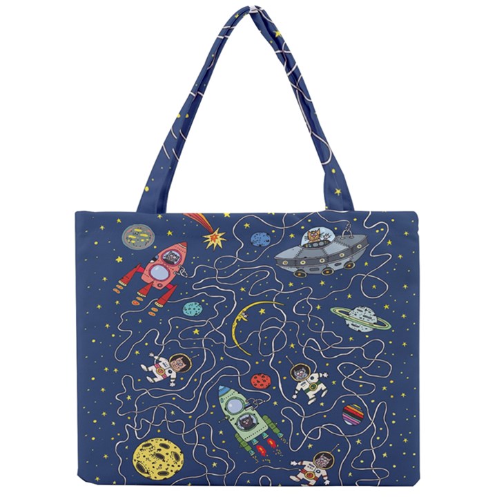 Cat Cosmos Cosmonaut Rocket Mini Tote Bag