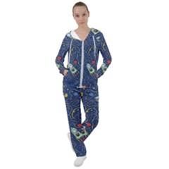 Cat Cosmos Cosmonaut Rocket Women s Tracksuit