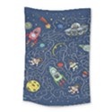 Cat Cosmos Cosmonaut Rocket Small Tapestry View1