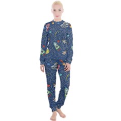 Cat Cosmos Cosmonaut Rocket Women s Lounge Set by Wegoenart