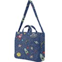 Cat Cosmos Cosmonaut Rocket Square Shoulder Tote Bag View1