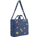 Cat Cosmos Cosmonaut Rocket Square Shoulder Tote Bag View2