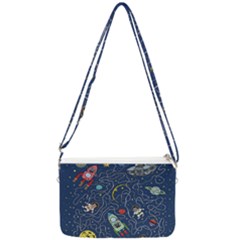 Cat Cosmos Cosmonaut Rocket Double Gusset Crossbody Bag by Wegoenart