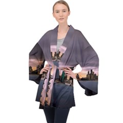 Sydney Australia Travel Oceania Long Sleeve Velvet Kimono 