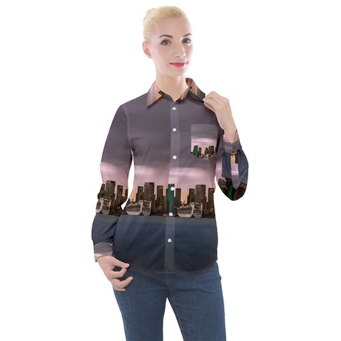 Sydney Australia Travel Oceania Women s Long Sleeve Pocket Shirt by Wegoenart