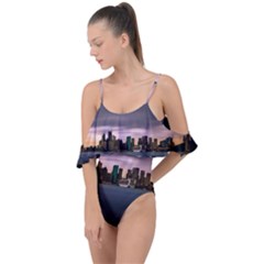 Sydney Australia Travel Oceania Drape Piece Swimsuit by Wegoenart