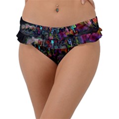 Grunge Paint Splatter Splash Ink Frill Bikini Bottom by Wegoenart