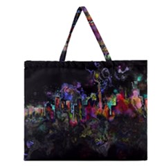 Grunge Paint Splatter Splash Ink Zipper Large Tote Bag by Wegoenart