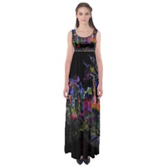 Grunge Paint Splatter Splash Ink Empire Waist Maxi Dress by Wegoenart