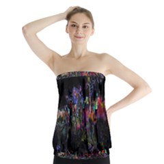 Grunge Paint Splatter Splash Ink Strapless Top by Wegoenart