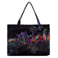 Grunge Paint Splatter Splash Ink Zipper Medium Tote Bag by Wegoenart