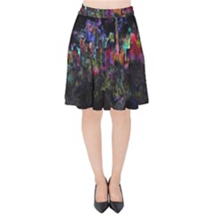 Grunge Paint Splatter Splash Ink Velvet High Waist Skirt by Wegoenart