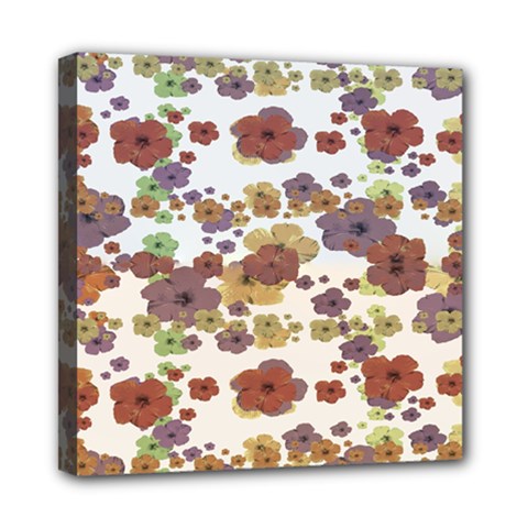 Multicolored Floral Collage Print Mini Canvas 8  X 8  (stretched) by dflcprintsclothing