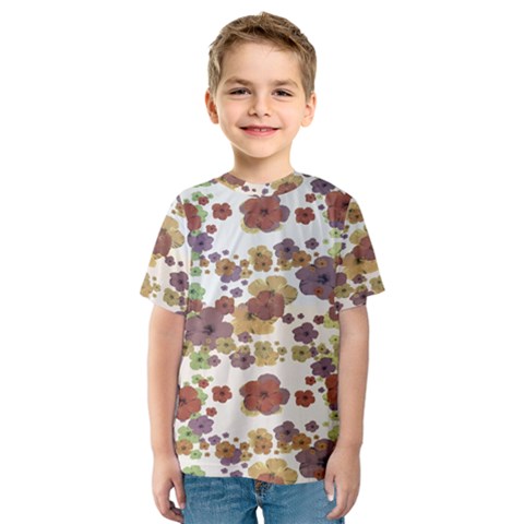 Multicolored Floral Collage Print Kids  Sport Mesh Tee by dflcprintsclothing