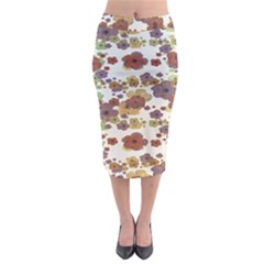 Multicolored Floral Collage Print Midi Pencil Skirt by dflcprintsclothing