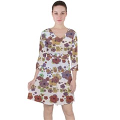 Multicolored Floral Collage Print Ruffle Dress by dflcprintsclothing