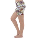 Multicolored Floral Collage Print Lightweight Velour Yoga Shorts View2