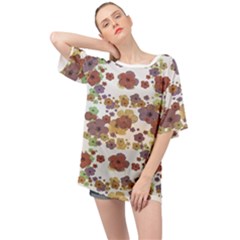 Multicolored Floral Collage Print Oversized Chiffon Top by dflcprintsclothing