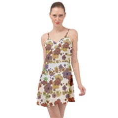 Multicolored Floral Collage Print Summer Time Chiffon Dress