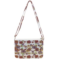 Multicolored Floral Collage Print Double Gusset Crossbody Bag