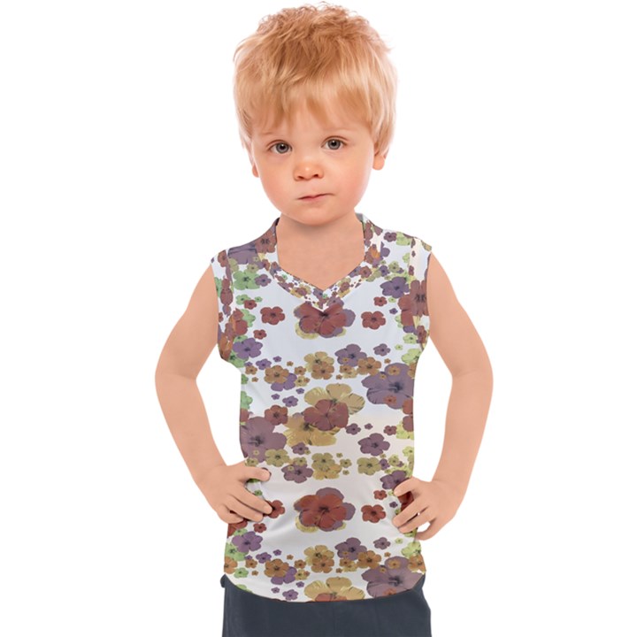 Multicolored Floral Collage Print Kids  Sport Tank Top