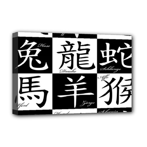 Chinese Signs Of The Zodiac Deluxe Canvas 18  X 12  (stretched) by Wegoenart