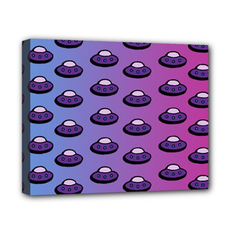 Ufo Alien Pattern Canvas 10  X 8  (stretched) by Wegoenart