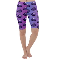 Ufo Alien Pattern Cropped Leggings  by Wegoenart