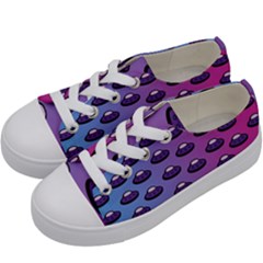 Ufo Alien Pattern Kids  Low Top Canvas Sneakers by Wegoenart