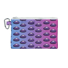 Ufo Alien Pattern Canvas Cosmetic Bag (medium) by Wegoenart